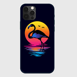 Чехол для iPhone 12 Pro Фламинго – дитя заката, цвет: 3D-черный