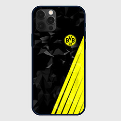 Чехол для iPhone 12 Pro FC Borussia Dortmund: Abstract, цвет: 3D-черный