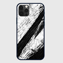 Чехол для iPhone 12 Pro Белый и черный, цвет: 3D-черный