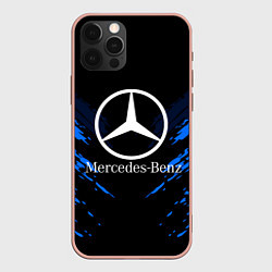 Чехол для iPhone 12 Pro Mercedes-Benz: Blue Anger, цвет: 3D-светло-розовый