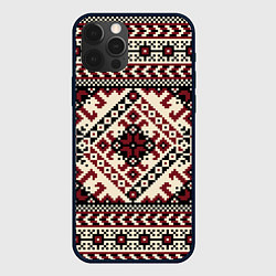 Чехол для iPhone 12 Pro Славянский орнамент, цвет: 3D-черный