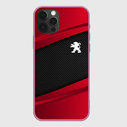 Чехол для iPhone 12 Pro Peugeot: Red Sport, цвет: 3D-малиновый