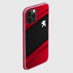 Чехол для iPhone 12 Pro Peugeot: Red Sport, цвет: 3D-малиновый — фото 2