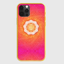 Чехол для iPhone 12 Pro Солнечная мандала, цвет: 3D-желтый