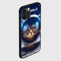 Чехол для iPhone 12 Pro Кот-космонавт, цвет: 3D-черный — фото 2