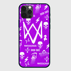 Чехол для iPhone 12 Pro Watch Dogs 2: Violet Pattern, цвет: 3D-черный