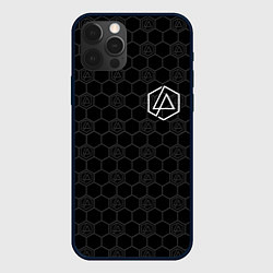 Чехол для iPhone 12 Pro Linkin Park: Black Carbon, цвет: 3D-черный