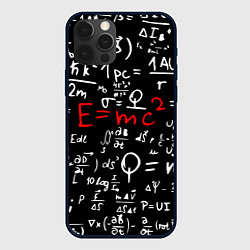 Чехол для iPhone 12 Pro E=mc2: Black Style, цвет: 3D-черный