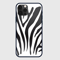Чехол для iPhone 12 Pro Африканская зебра, цвет: 3D-черный