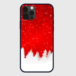Чехол для iPhone 12 Pro Christmas pattern, цвет: 3D-черный