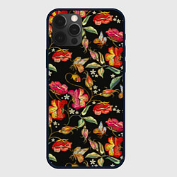 Чехол для iPhone 12 Pro Полевые цветы, цвет: 3D-черный