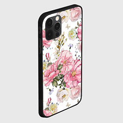 Чехол для iPhone 12 Pro Нежные розы, цвет: 3D-черный — фото 2