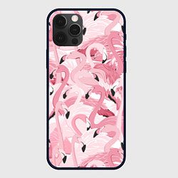 Чехол для iPhone 12 Pro Розовый фламинго, цвет: 3D-черный