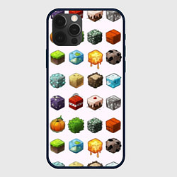 Чехол для iPhone 12 Pro Minecraft Cubes, цвет: 3D-черный