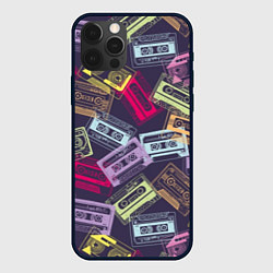 Чехол для iPhone 12 Pro Разноцветные ретро кассеты, цвет: 3D-черный