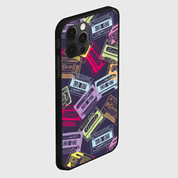 Чехол для iPhone 12 Pro Разноцветные ретро кассеты, цвет: 3D-черный — фото 2