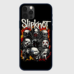 Чехол для iPhone 12 Pro Slipknot: Faces, цвет: 3D-черный