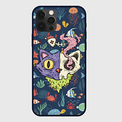 Чехол для iPhone 12 Pro Cat skull - art, цвет: 3D-черный