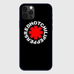 Чехол для iPhone 12 Pro Red Hot chili peppers logo on black, цвет: 3D-черный