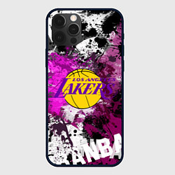 Чехол для iPhone 12 Pro Лос-Анджелес Лейкерс, Los Angeles Lakers, цвет: 3D-черный