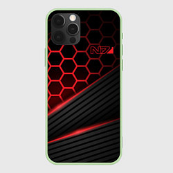 Чехол для iPhone 12 Pro Mass Effect N7, цвет: 3D-салатовый