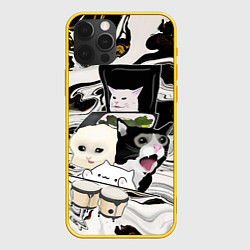 Чехол для iPhone 12 Pro Woman yelling at cat, цвет: 3D-желтый