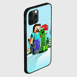 Чехол для iPhone 12 Pro MINECRAFT НОВОГОДНИЙ, цвет: 3D-черный — фото 2