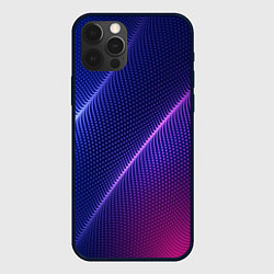 Чехол для iPhone 12 Pro Фиолетово 3d волны 2020, цвет: 3D-черный