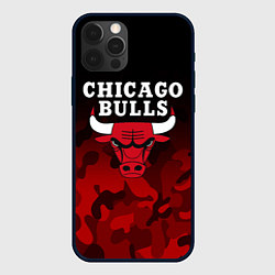 Чехол для iPhone 12 Pro CHICAGO BULLS, цвет: 3D-черный