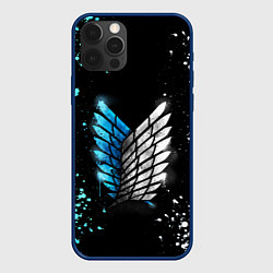 Чехол для iPhone 12 Pro Атака титанов, цвет: 3D-тёмно-синий
