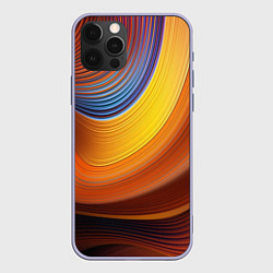 Чехол для iPhone 12 Pro Плавные Линии, цвет: 3D-светло-сиреневый