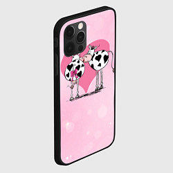 Чехол для iPhone 12 Pro Влюбленные коровы, цвет: 3D-черный — фото 2