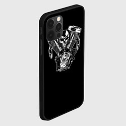 Чехол для iPhone 12 Pro Движковый череп, цвет: 3D-черный — фото 2