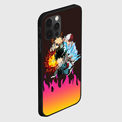 Чехол для iPhone 12 Pro MY HERO ACADEMIA разноцветное пламя, цвет: 3D-черный — фото 2