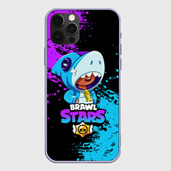 Чехол для iPhone 12 Pro Brawl Stars Leon Shark, цвет: 3D-светло-сиреневый