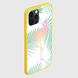 Чехол для iPhone 12 Pro Фламинго в джунглях, цвет: 3D-желтый — фото 2