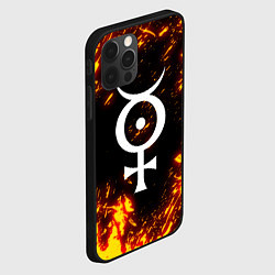 Чехол для iPhone 12 Pro Marilyn Manson логотип на брызгах, цвет: 3D-черный — фото 2