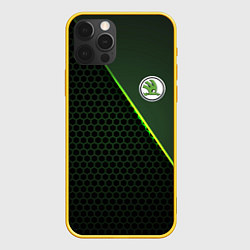 Чехол для iPhone 12 Pro Skoda, цвет: 3D-желтый