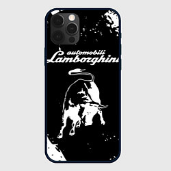 Чехол для iPhone 12 Pro Lamborghini, цвет: 3D-черный
