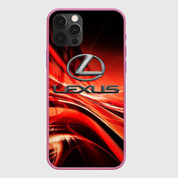 Чехол для iPhone 12 Pro LEXUS, цвет: 3D-малиновый