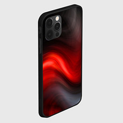 Чехол для iPhone 12 Pro BLACK RED WAVES АБСТРАКЦИЯ, цвет: 3D-черный — фото 2