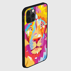 Чехол для iPhone 12 Pro Акварельный лев, цвет: 3D-черный — фото 2