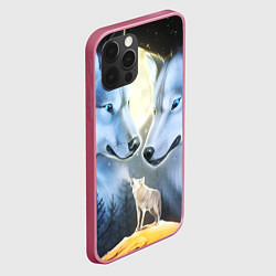 Чехол для iPhone 12 Pro ВОЛК В НОЧИ D, цвет: 3D-малиновый — фото 2
