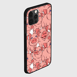 Чехол для iPhone 12 Pro Свиньи, цвет: 3D-черный — фото 2