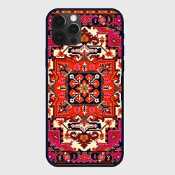 Чехол для iPhone 12 Pro Бордовый ковер, цвет: 3D-черный