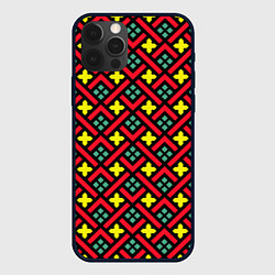 Чехол для iPhone 12 Pro Abstract cross armor, цвет: 3D-черный