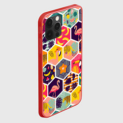 Чехол для iPhone 12 Pro Тропические соты, цвет: 3D-красный — фото 2
