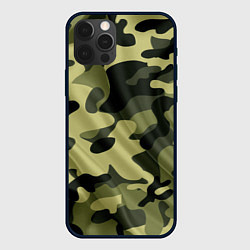 Чехол для iPhone 12 Pro Милитари, цвет: 3D-черный