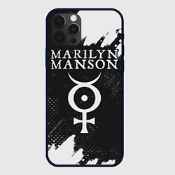 Чехол для iPhone 12 Pro MARILYN MANSON М МЭНСОН, цвет: 3D-черный