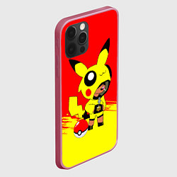 Чехол для iPhone 12 Pro Brawl starsLeon pikachu, цвет: 3D-малиновый — фото 2